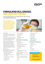 Formulated Oils Testing Flyer